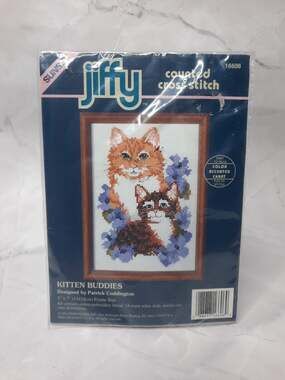 Dimensions Sunset Jiffy Counted Cross Stitch Kit Kitten Buddies 16606